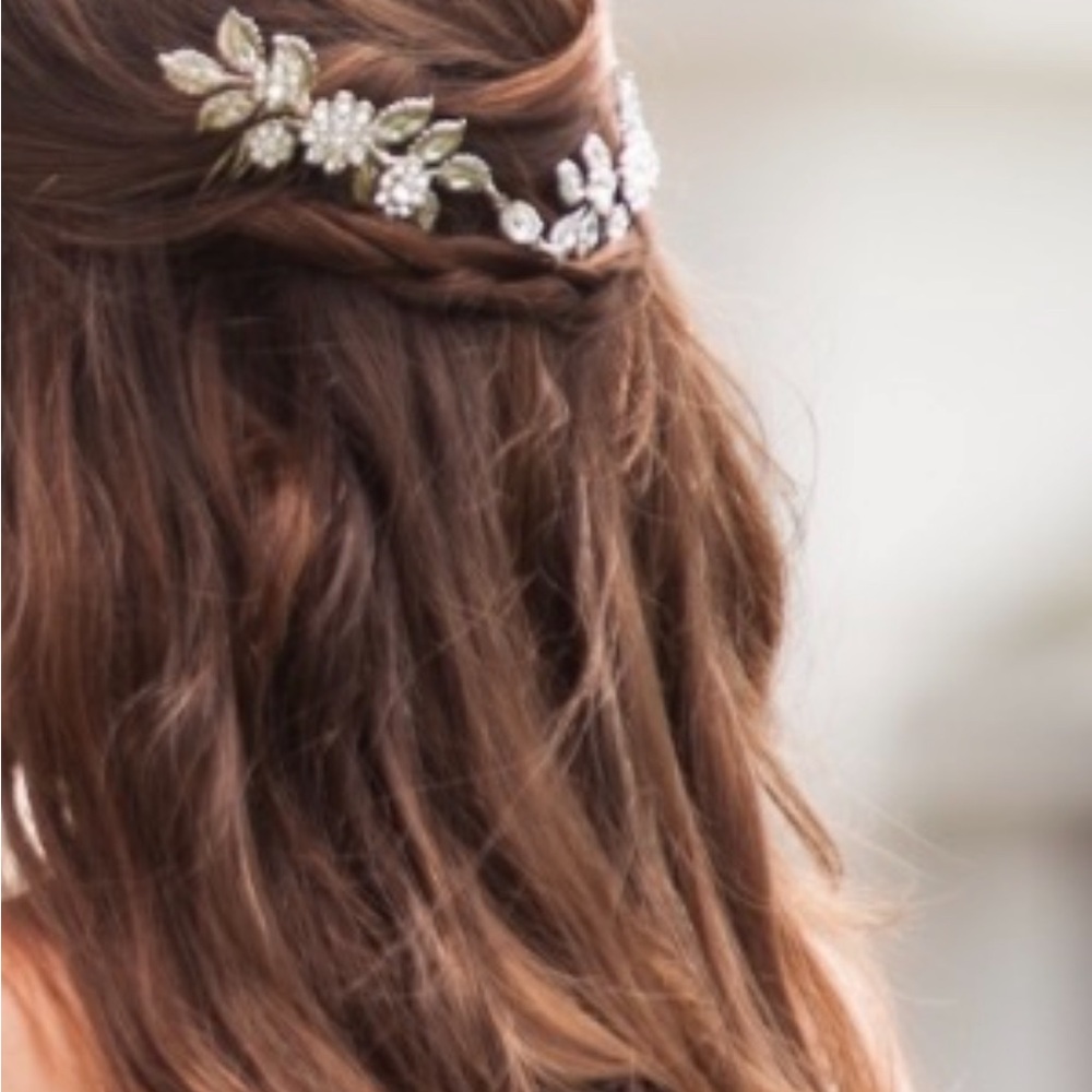Crystal floral headpiece custom made